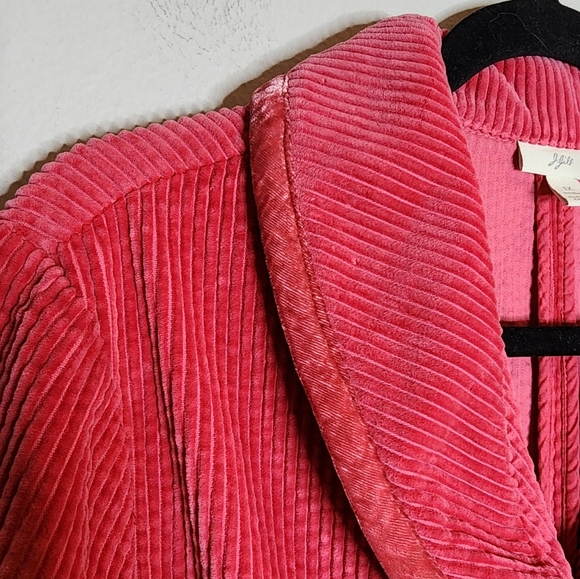 J. Jill Pink Corduroy Velvet Button Front Jacket Pockets Size 1X - Picture 12 of 16